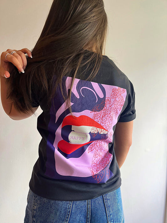 HAPPY PILL - TEE *charcoal*